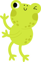 Cute Frog Character Blinking