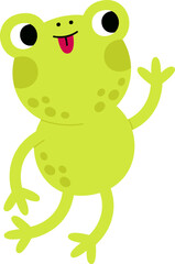 Frog Character Showing Tongue