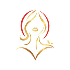 Women's beauty and hairstyle logo, vector illustration