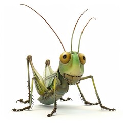 Grasshopper spy fantasy animal cartoon isolated whitebackground 16:9