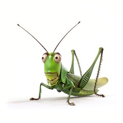 Grasshopper spy fantasy animal cartoon isolated whitebackground 16:9
