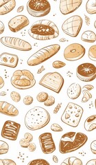 Healthy Bread on White Background with Top Layout Design