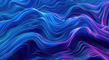 Obraz premium Vibrant Abstract Wave Patterns in Fluid Blue and Pink Tones