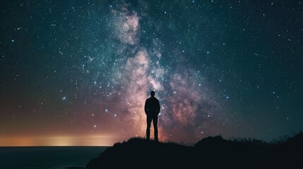 A Stargazer Silhouetted Against the Majestic Milky Way