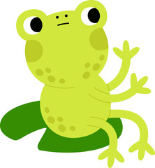 Frog Sitting On Lilly