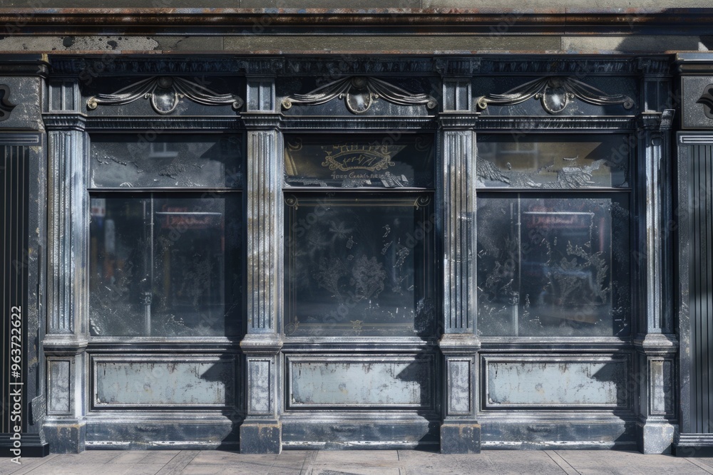 Poster a building with multiple windows on one side, suitable for use in illustrations about architecture, 