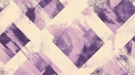 Obraz premium A chic and modern geometric pattern that showcases an elegant combination of lilac and beige hues, skillfully blending tiedye and grunge elements to create a stylish and artistic visual touch