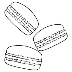 macarons illustration hand drawn outline vector