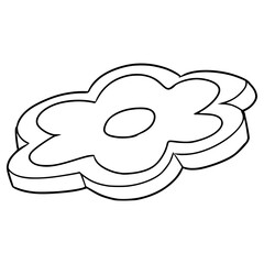 flower shape sugar cookies illustration hand drawn outline vector