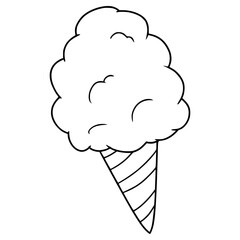 cotton candy illustration hand drawn outline vector