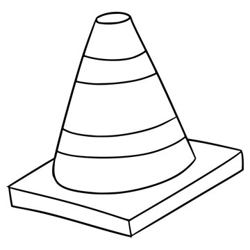 recommend clip art: traffic cone illustration hand drawn outline vector