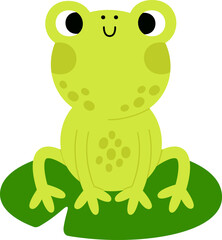 Frog Sitting On Lilly