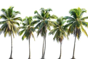 Obraz premium A row of palm trees against a white background, perfect for use in interior design or travel photography