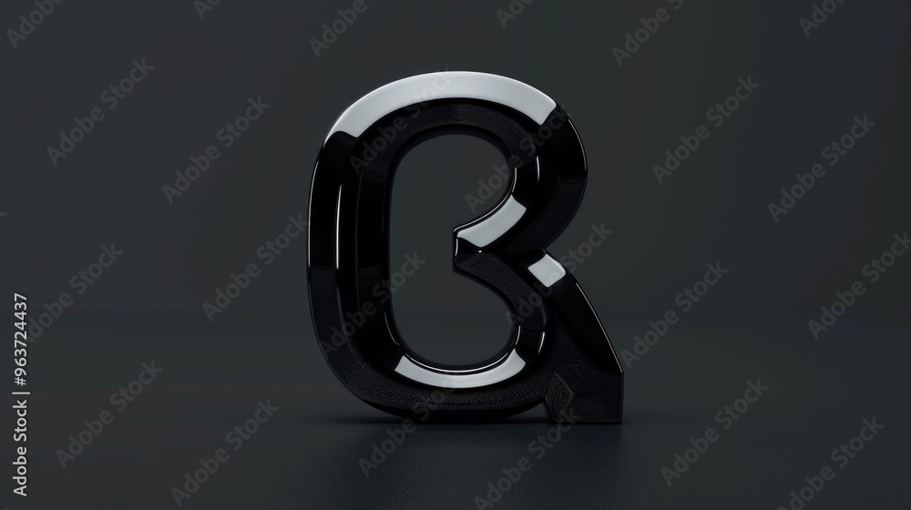 Aufkleber a simple black and white number three on a black surface, suitable for use in various design project