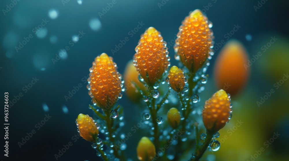 Sticker flower with drops