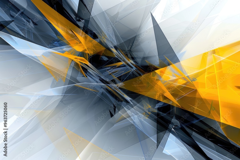 Aufkleber a close-up view of a bright yellow and black object with geometric patterns