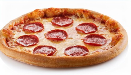 Pizza Pepperoni, isolated on white background, full depth of field
