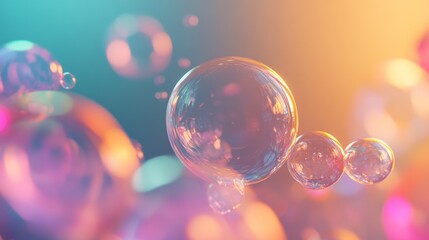 Colorful Bubbles on Abstract Background