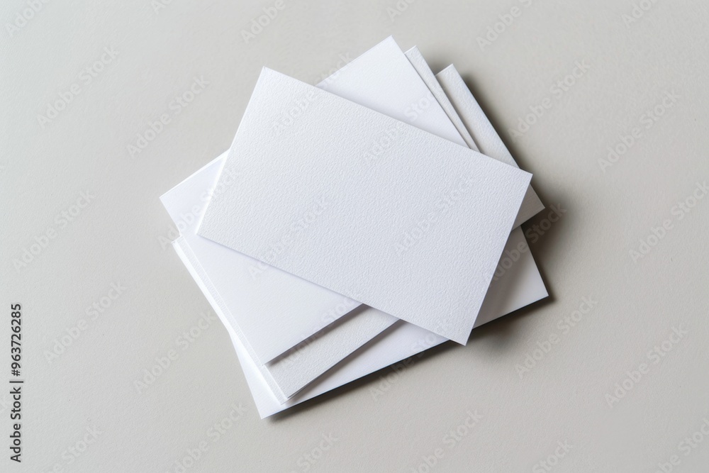Poster a stack of blank index cards resting on a flat surface, ideal for note-taking or organization