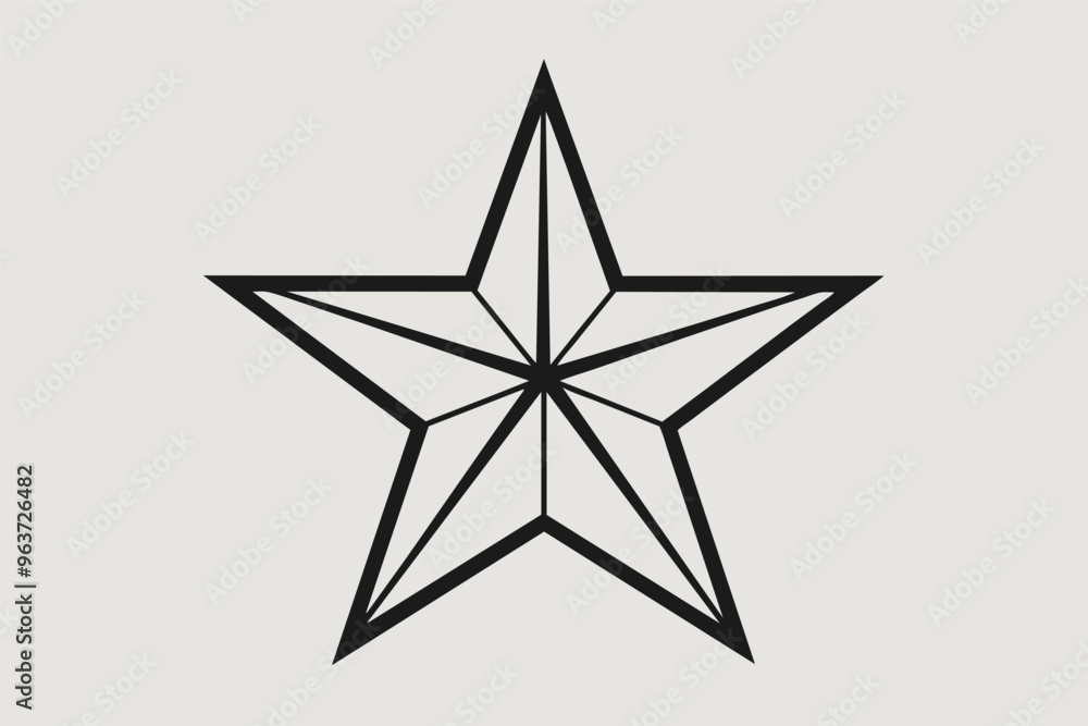 Poster Simple geometric star shape.  Graphic design element for logo, pattern, and web design.