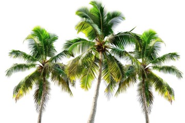 Obraz premium A group of palm trees against a clean and simple white background