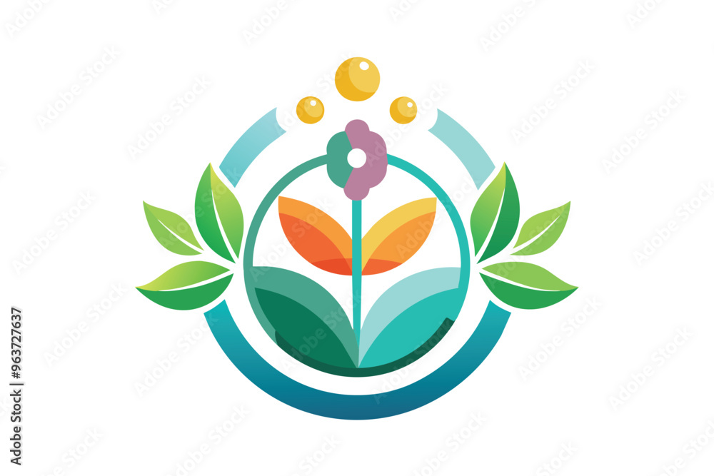 Aufkleber a colorful logo design featuring musical notes and nature elements, symbolizing harmony and creativi