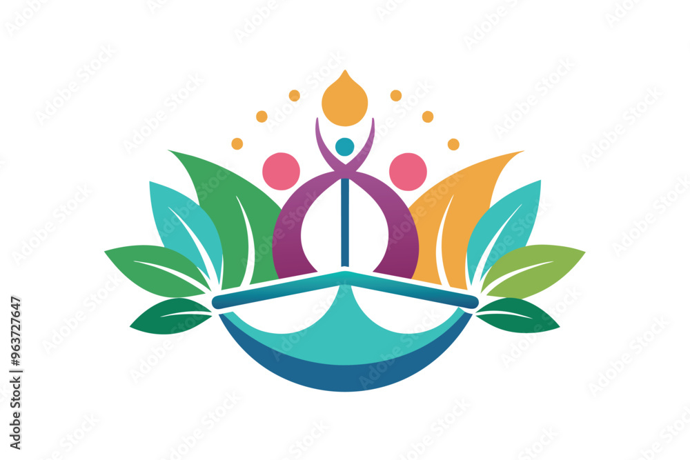 Aufkleber a colorful logo design featuring musical notes and nature elements, symbolizing harmony and creativi