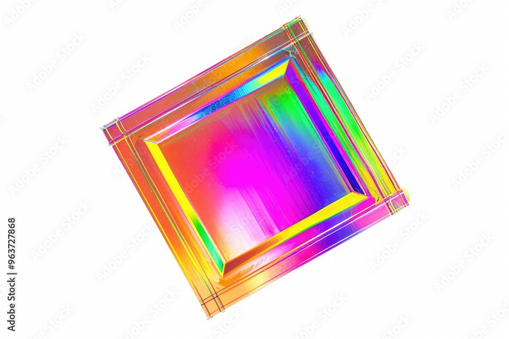 Poster a vibrant multicolored square sits on a plain white surface, awaiting use in your design or presenta