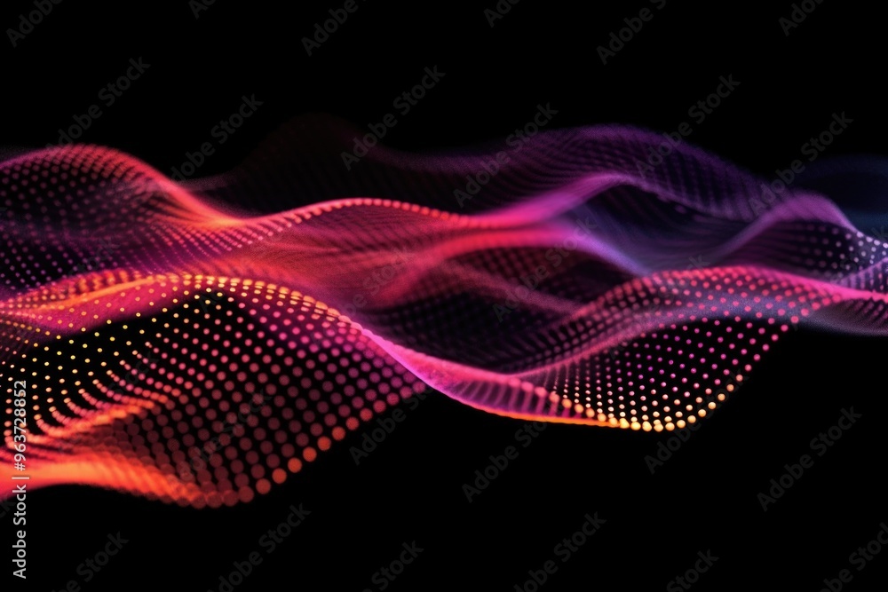 Poster a colorful wave pattern on a dark background