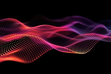 A colorful wave pattern on a dark background