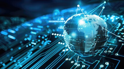 Digital Global Networking and Advanced Technology Concept
