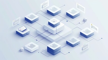 Network Diagram Illustrating Data Connection and Digital Nodes