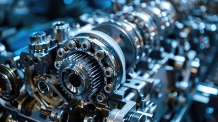 Fototapeta premium Close-up of Industrial Precision Gear System