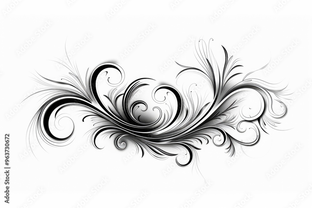 Poster a minimalist design featuring a swirling pattern on a clean white background, perfect for use in gra