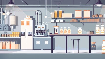 Modern Food Processing Facility with Automated Equipment