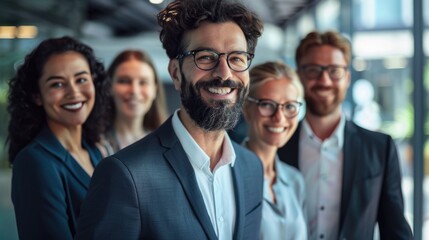 Obraz premium A group of people standing side by side, possibly friends or family