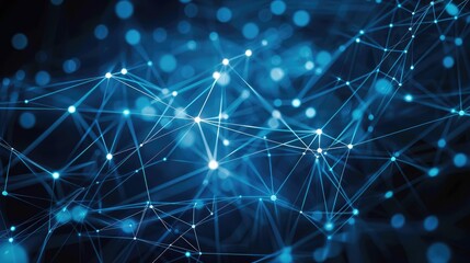 Digital Network Connections with Glowing Nodes