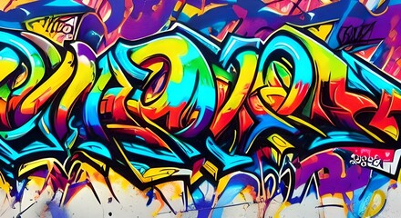 Vibrant Abstract Graffiti Art with Bold Shapes and Bright Colors | 260