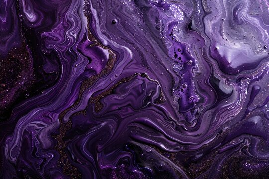 A detailed view of a unique marble combination with purple and black colors, suitable for various decorative or design purposes