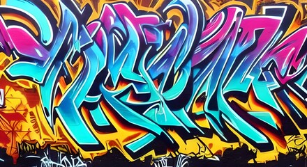 Fototapeta premium Vibrant Abstract Graffiti Art with Bold Shapes and Bright Colors | 298