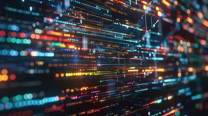 Naklejka premium Dynamic Digital Network Data Stream Visualization
