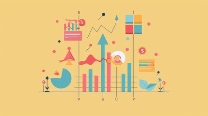 Obraz premium Vibrant Business Analytics and Data Visualization