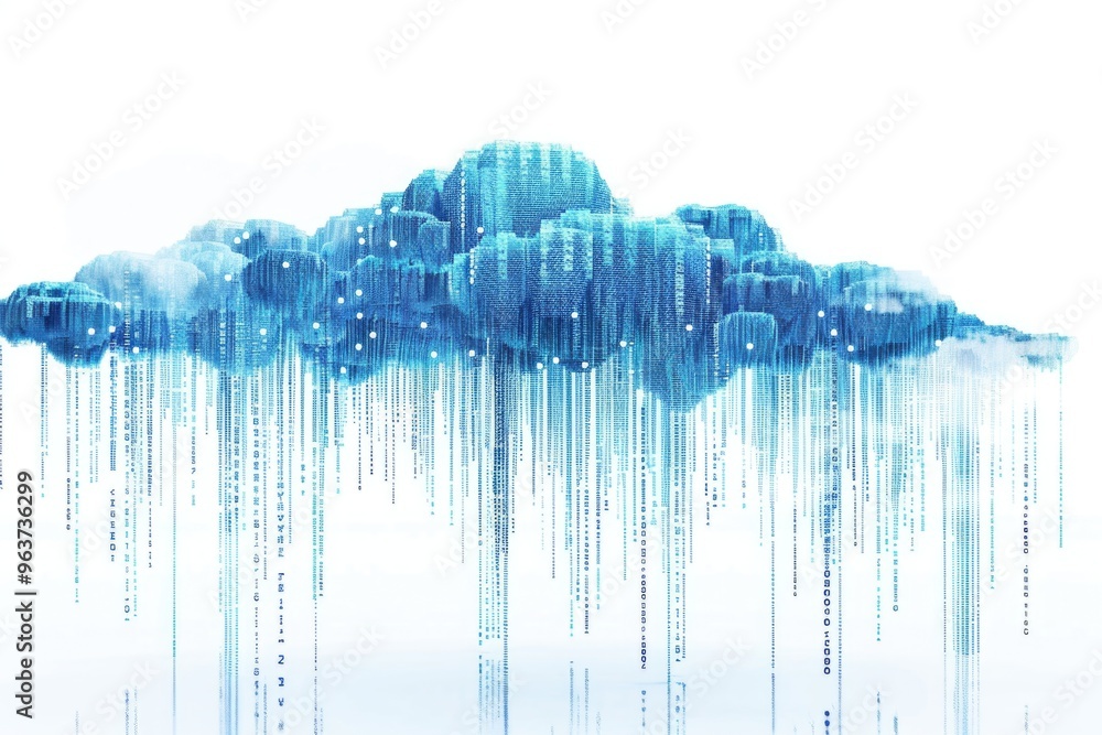 Poster a cloud floats in the clear blue sky with no obstruction, suitable for use as a background or atmosp