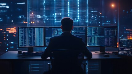 Cybersecurity Concept Alarm Warning System Administrator