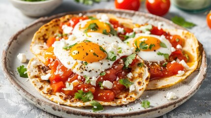 Delicious Breakfast Tacos with Fresh Tomatoes and Eggs