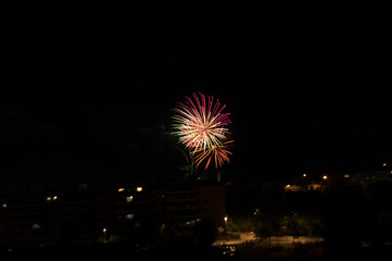 Fireworks in the town of Valdemoro for its local festival, Nuestra Señora del Rosario.