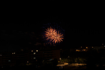 Fireworks in the town of Valdemoro for its local festival, Nuestra Se&ntilde;ora del Rosario.