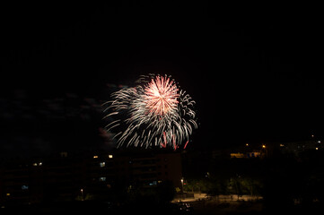Fireworks in the town of Valdemoro for its local festival, Nuestra Señora del Rosario.