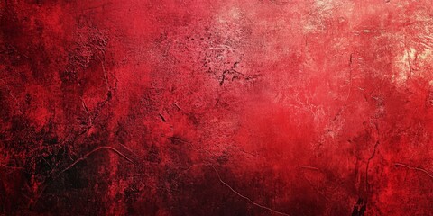 Fototapeta premium A vibrant and scratched red paint surface creates a striking and moody backdrop, showcasing a compelling blend of grunge and abstract art aesthetics that captivates and engages the viewers attention
