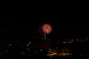 Fireworks in the town of Valdemoro for its local festival, Nuestra Señora del Rosario.